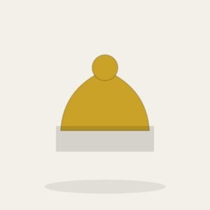Czapka beanie z prążkiem – musztardowa